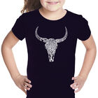 Camiseta Word Art Para Ni&ntilde;a - Calavera de Texas - Negro
