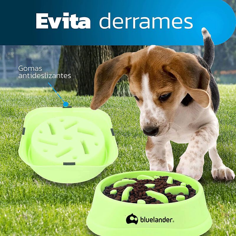 Plato de Alimentación Lenta Verde para Mascotas... image number null