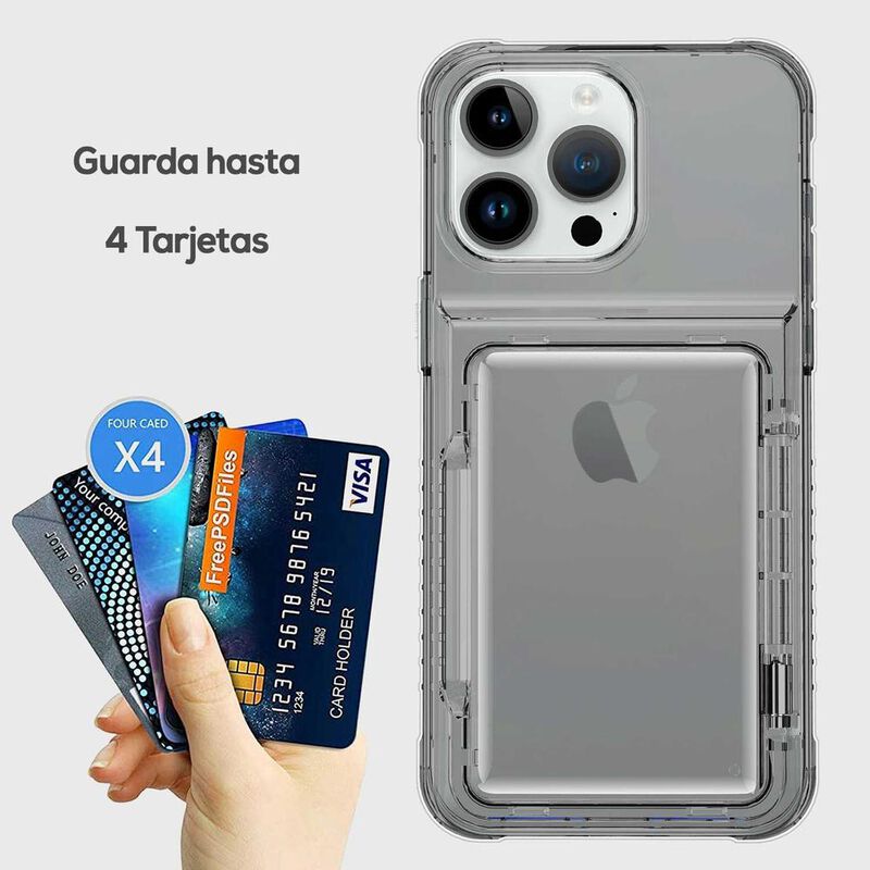 Funda TEKKU TPU Tarjetero para iPhone 15 PRO Hu... image number null