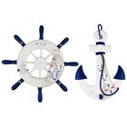 Set Decorativo, Paquete De 2 Ruedas Y Anclas Para Barcos De Playa N&aacute;uticos, 33 Cm