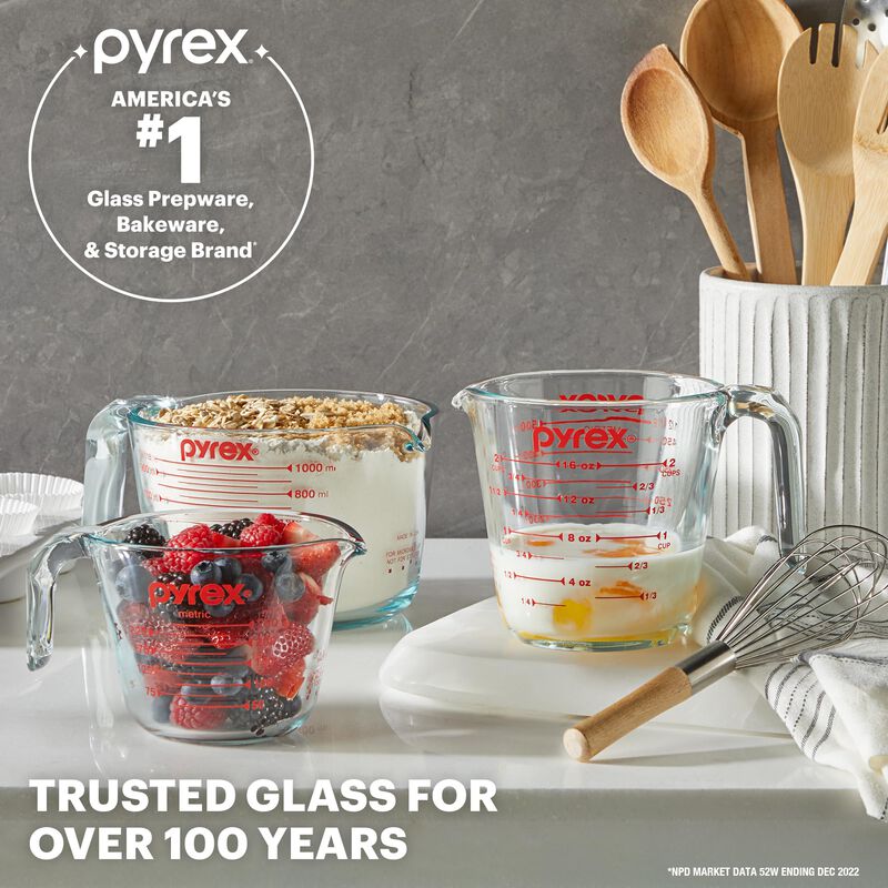 Juego De Tazas Medidoras Pyrex De Vidrio Templa... image number null