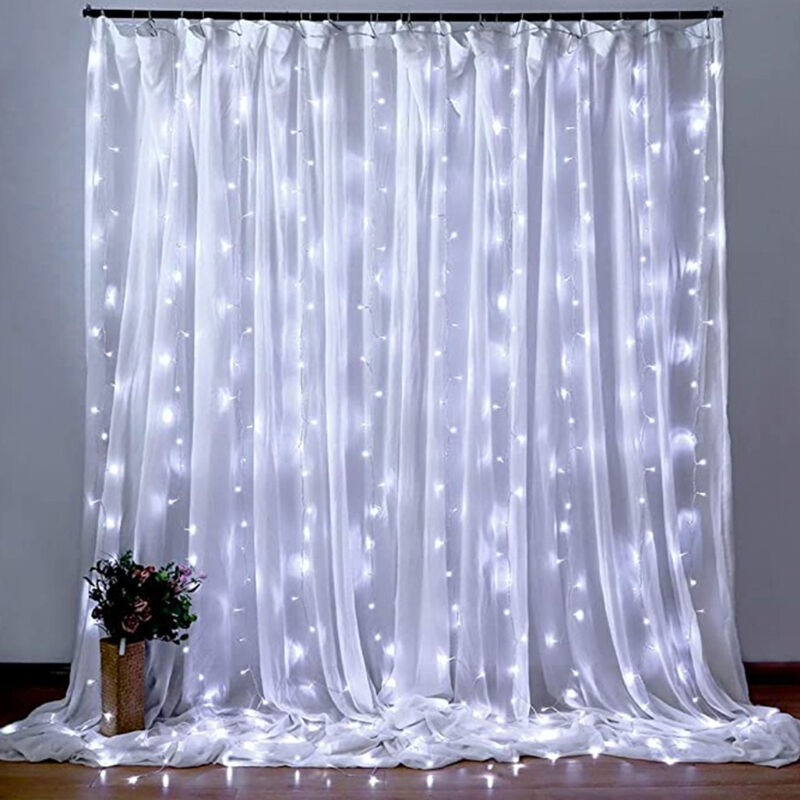 Cortina serie luces 800 LED luz Blanca 3x3 Mts ... image number null