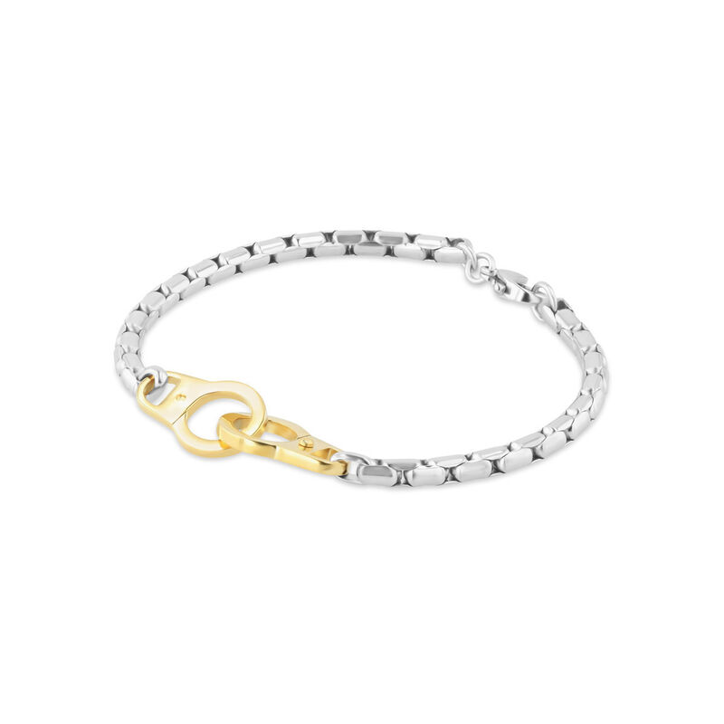 Pulsera De Acero Color Plata Con Dorado Caballe... image number null