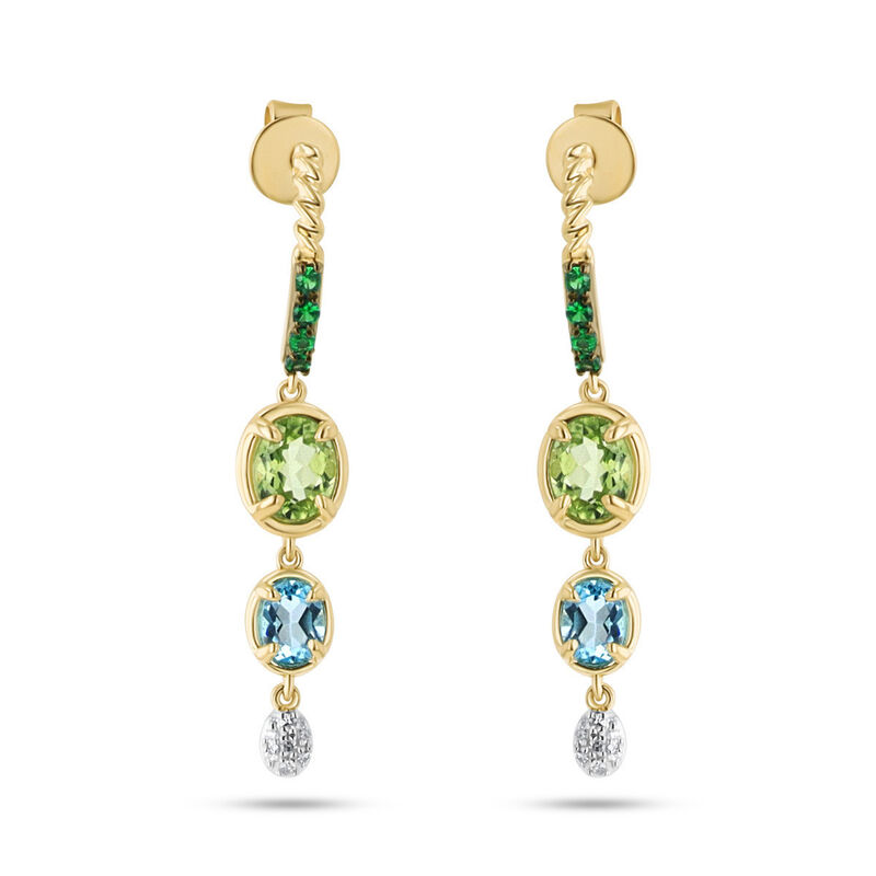 Aretes De Oro Amarillo 10k Con 3pts De Diamante... image number null
