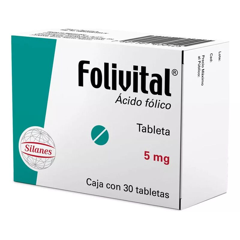 Folivital Tableta 5 Mg, 30 Tabletas image number null