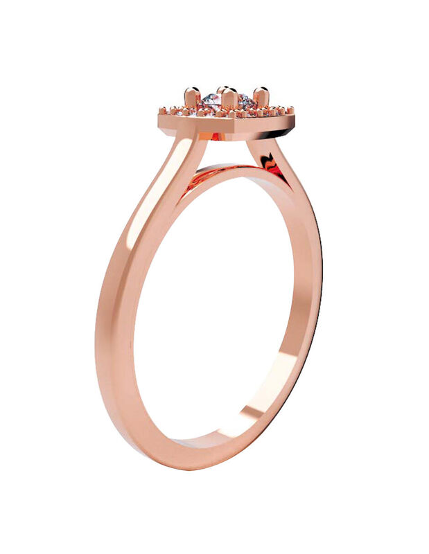 Anillo de Compromiso en Oro Rosa 14K con Circon... image number null