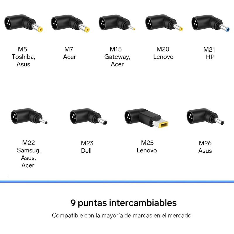 Cargador universal para laptop, de 45 W Com-031 image number null