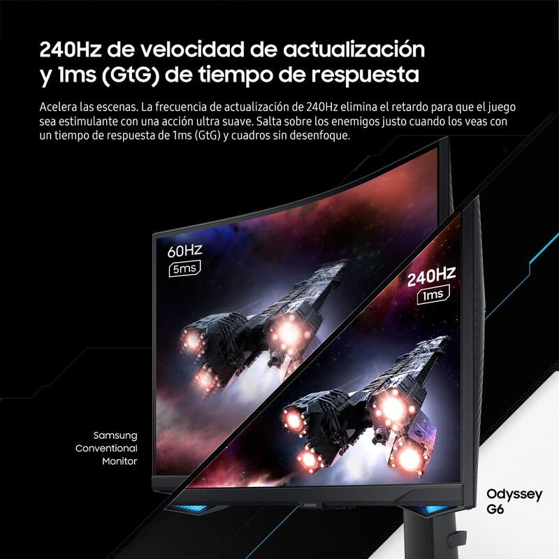 Monitor Gamer Curvo 27 Samsung QHD 240Hz FreeSy... image number null