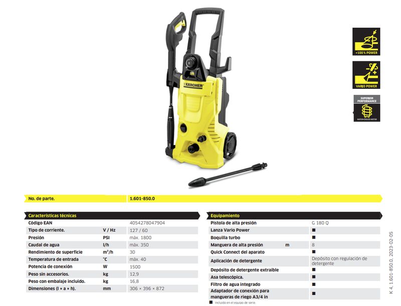 Hidrolavadora De Alta Presion Karcher K4mx 1800... image number null
