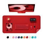 Alfombrilla De Escritorio Niniubye 90x43 Cm Cuero Pu Rojo Impermeable