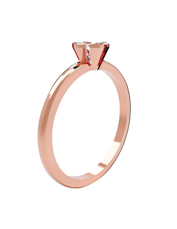 Anillo de Compromiso en Oro Rosa 10K con Circon... image number null