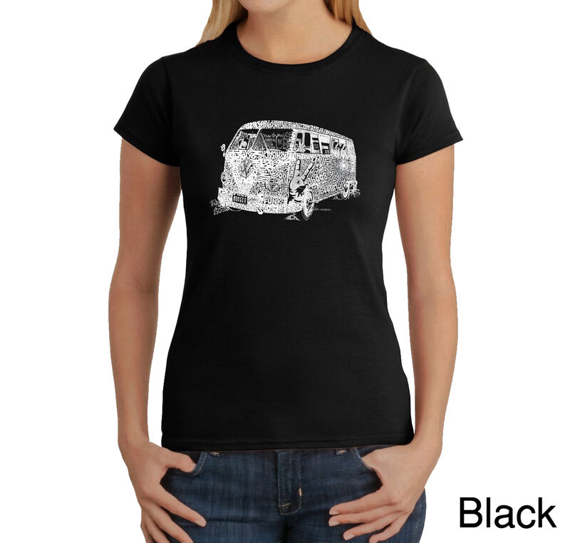 Camiseta Word Art Para Mujer - Los 70- Negro image number null