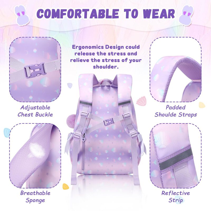 Mochila Pig Pig Girl 29x16x45 Cm Concha Morada image number null