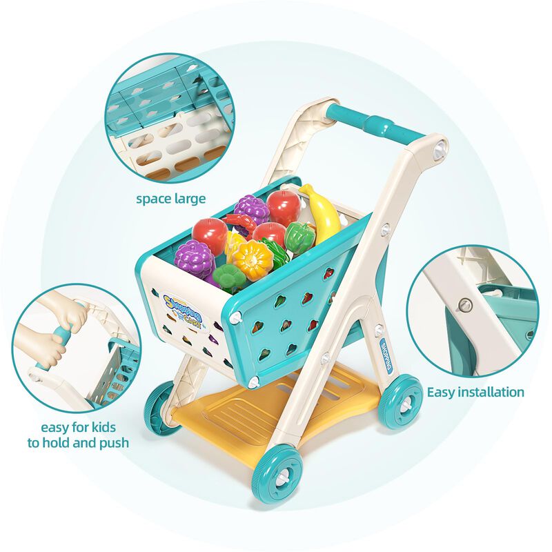 Set De Carrito De Compras Para Ni&ntilde;os Jovow Con ... image number null