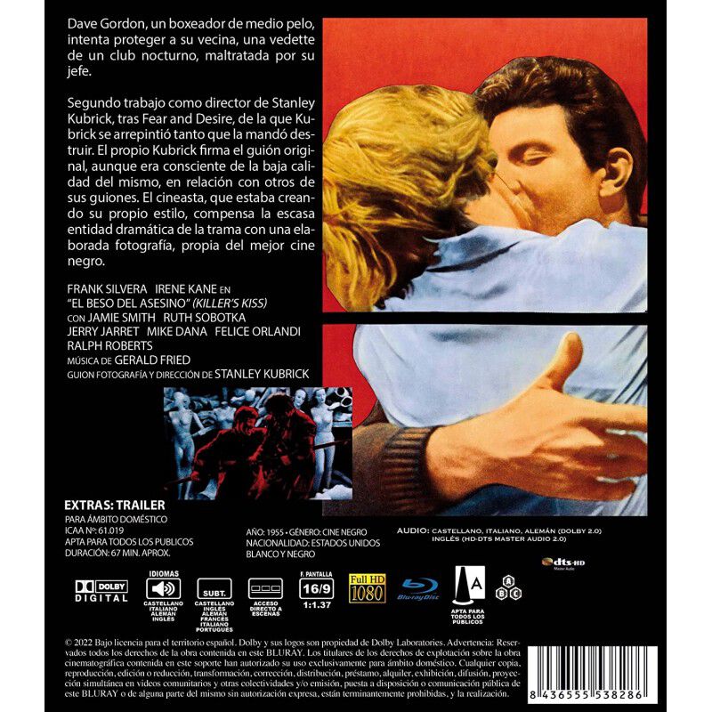 El Beso Del Asesino Bd 1955 Killer's Kiss [blu-... image number null