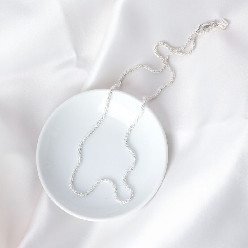 Cadena granulada de plata de 45cm image number null