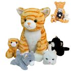Gato De Peluche Con Beb&eacute;s Dentro De Mam&aacute; Embarazada, Naranja