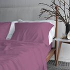 Juego De S&aacute;banas Matrimonial Polo One Morado Liso 4 Piezas