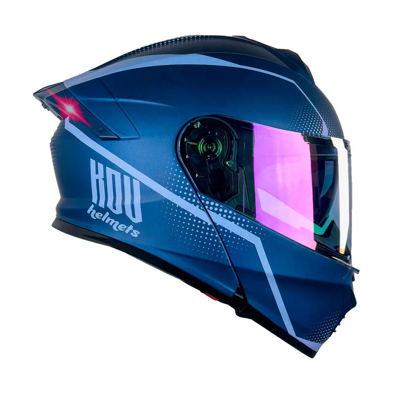 Casco Kov Thunder Waves Azul Con Led Xxl image number null