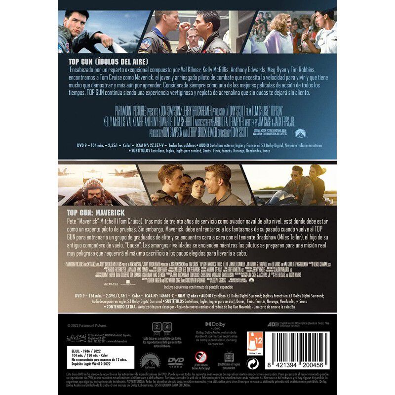 Top Gun y Top Gun: Maverick [DVD] (1986, 2022) image number null