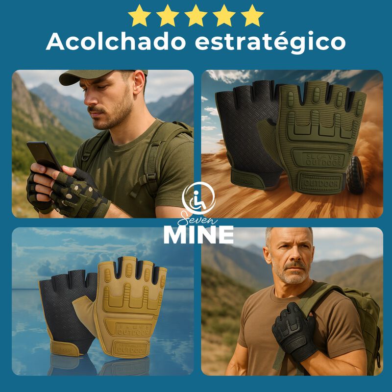 Guantes Tácticos de Medio Dedo Motociclista – P... image number null