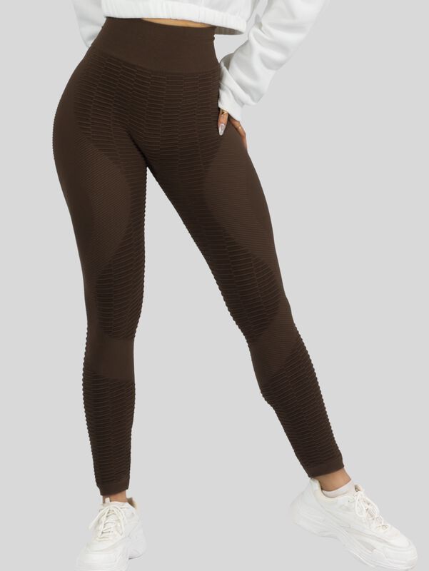 LEGGINGS MUJER PUSH UP LIC-0176 CAFE MALLAS DEP... image number null