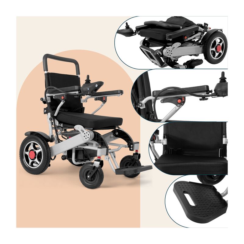 Silla Ruedas El&eacute;ctrica Plegable Acero Controlad... image number null