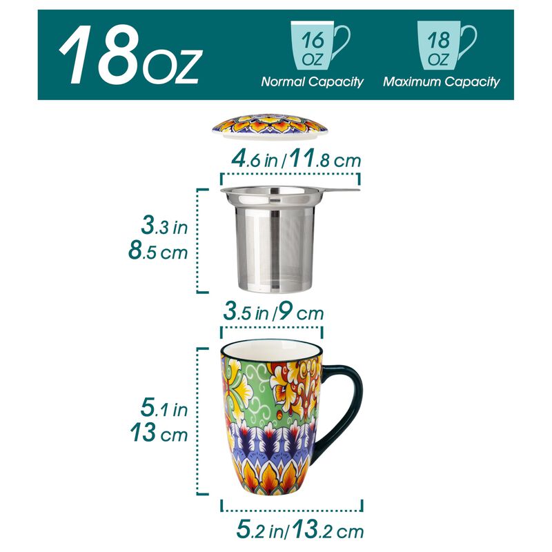 Taza De T&eacute; Vancasso 530 ml Con Infusor Y Tapa C... image number null