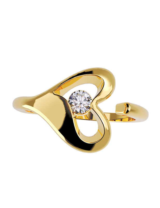 Anillo de Compromiso en Oro de 10K con Circonia... image number null