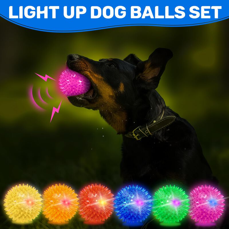 Pelotas Para Perros Ousiya 6 cm Luminosas Y Chi... image number null