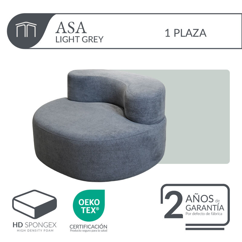 Sill&oacute;n Espuma Alta densidad ASA Light Grey 1 pl... image number null
