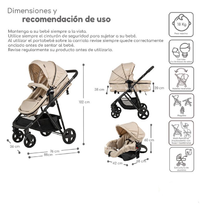 Carriola D'Bebé Travel System Prince Arena END image number null