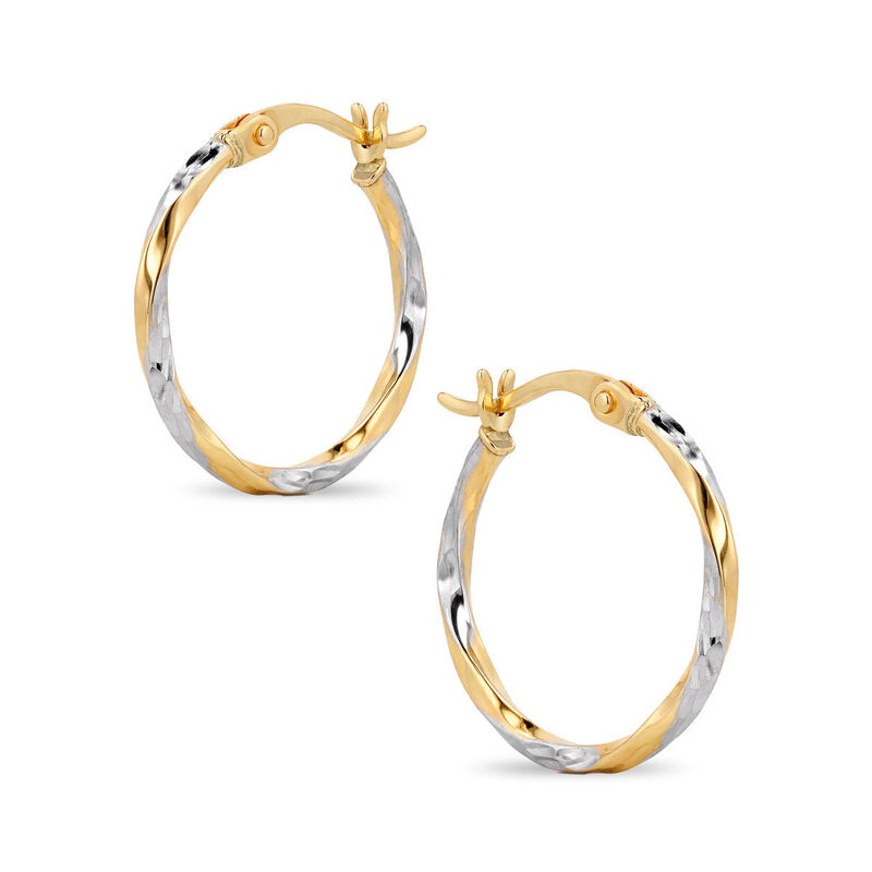 Arracadas Oro 10k Con Platinado 15 mm | Bizzarr... image number null