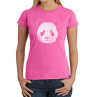 Camiseta Word Art Para Mujer - Panda- Rosa