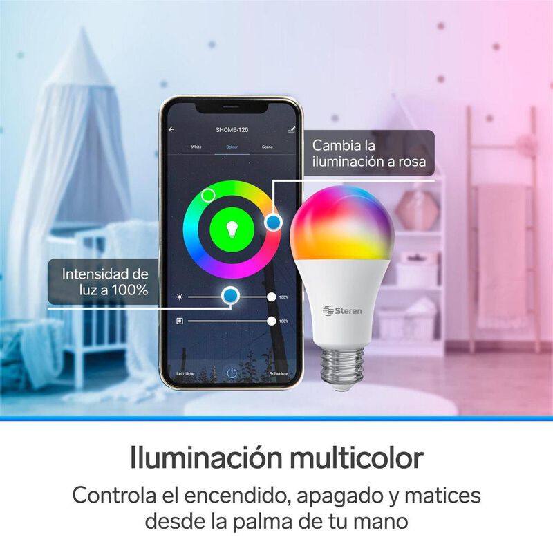 3 focos LED Wi-Fi RGB-W con control remoto image number null