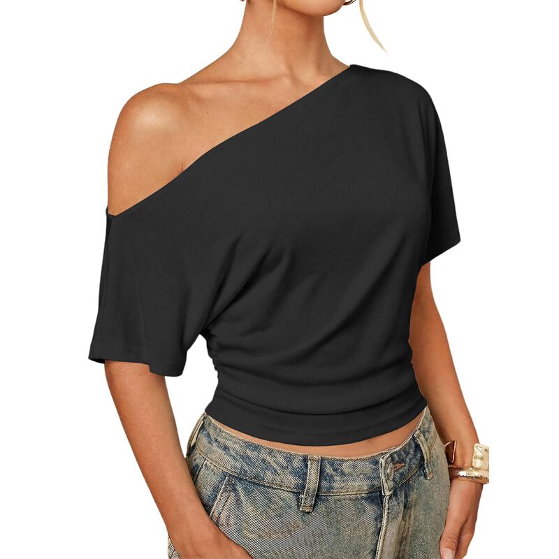 Top Corto Milumia con Hombro Descubierto y Mang... image number null