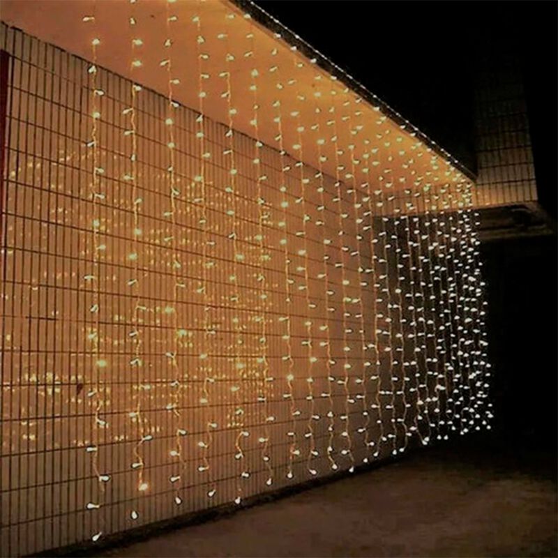 Cortina serie luces 800 LED luz calida 3x3 metr... image number null