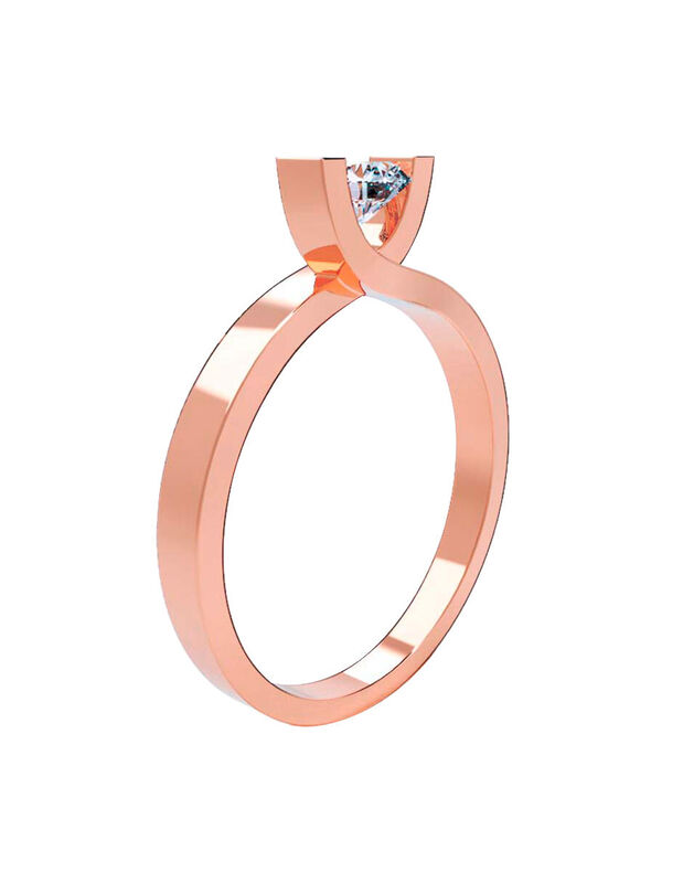 Anillo de Compromiso de 14K con Diamante de Lab... image number null