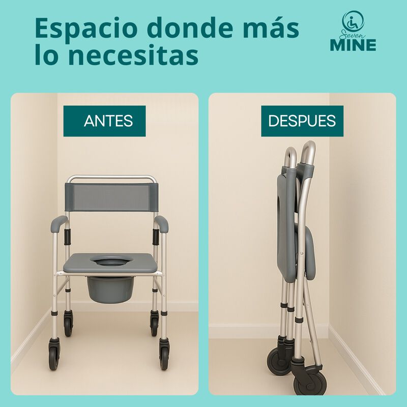 Silla para Ducha y Ba&ntilde;o con Cubeta 3 en 1 | Ple... image number null
