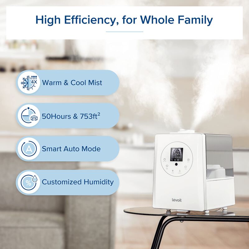Humidificador Levoit 6l De Vapor C&aacute;lido Y Fr&iacute;o ... image number null