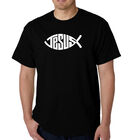 Camiseta Word Art Para Hombre - JESUS FISH - Negro