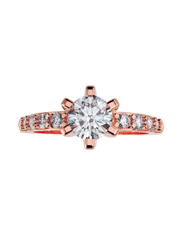 Anillo de Compromiso de 14K con Diamante de Lab... image number null