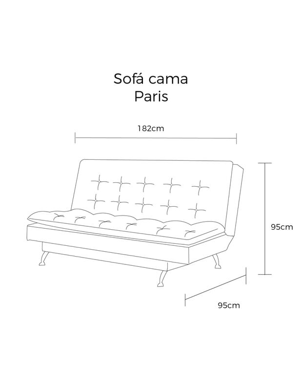 Sofá Cama Matrimonial 3 Posiciones Modelo Paris... image number null