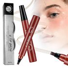 L&aacute;piz De Cejas Microblading Dsacl Impermeable De 4 Puntas Marr&oacute;n Rojizo