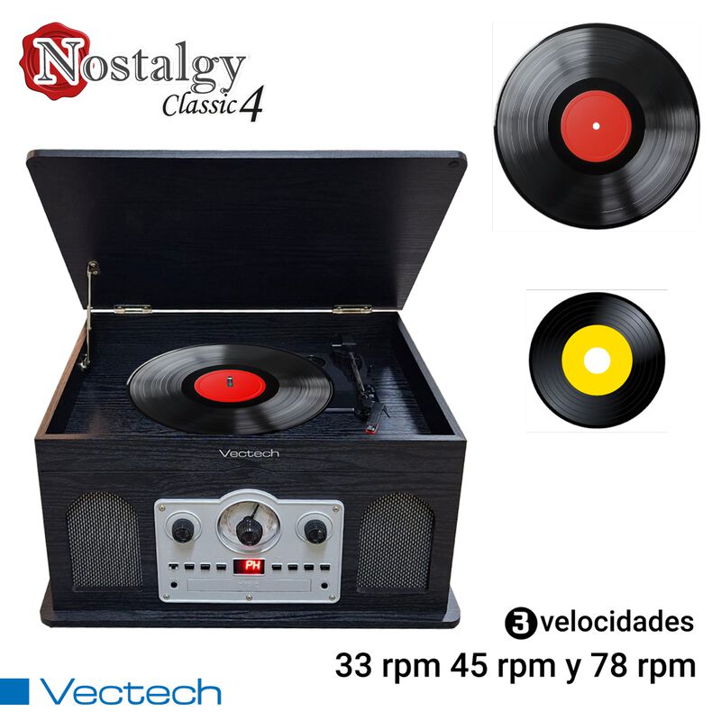 Tocadiscos Retro Multifunci&oacute;n 5 En 1 Con Bocina... image number null