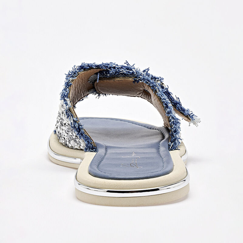 Been Class sandalia piso para mujer azul plata ... image number null