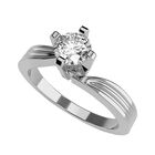 Anillo de Compromiso de 14K con Diamante de Laboratorio 0.50 CT F VS1 Talla 9 ORO BLANCO 14K &ndash; / M25-50-14W-LG-9