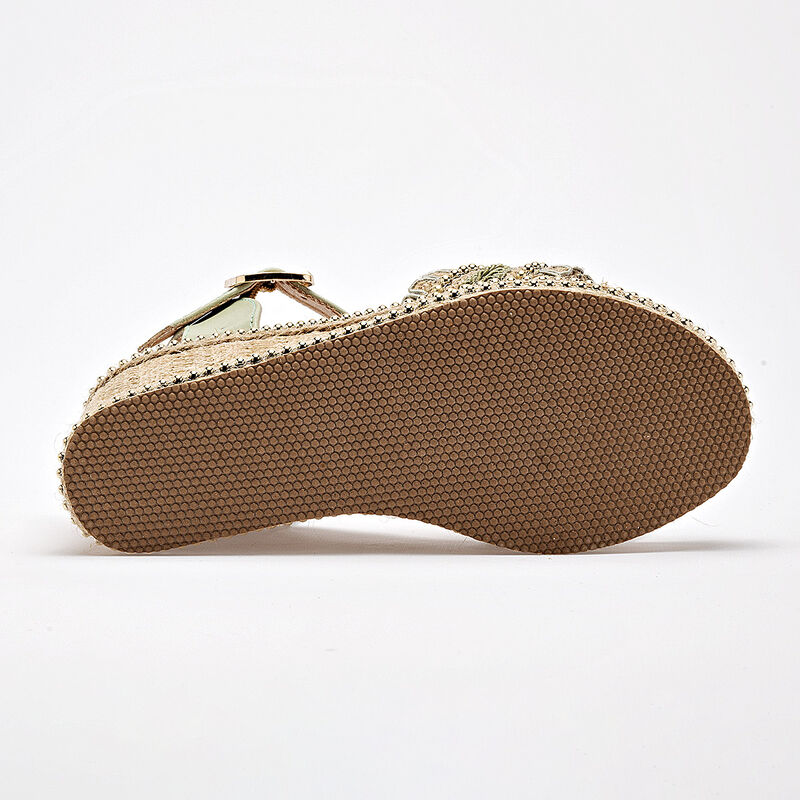 Mutante sandalia cu&ntilde;a para mujer verde beige co... image number null