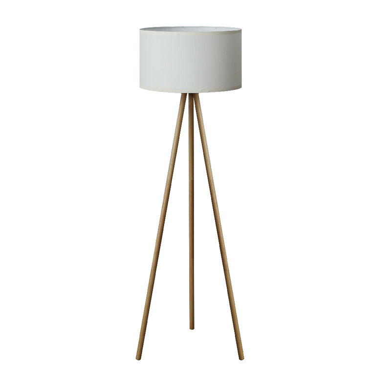 Lámpara Piso Blanco/madera Vintage Minimalista ... image number null