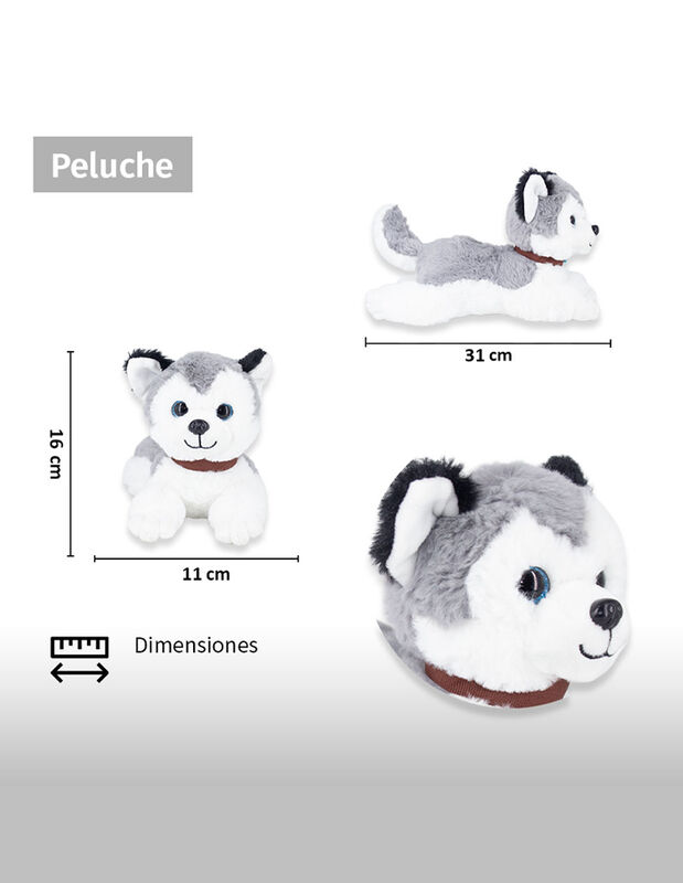 Peluche De C&aacute;nino S&uacute;per Suave Lobo Acostado image number null